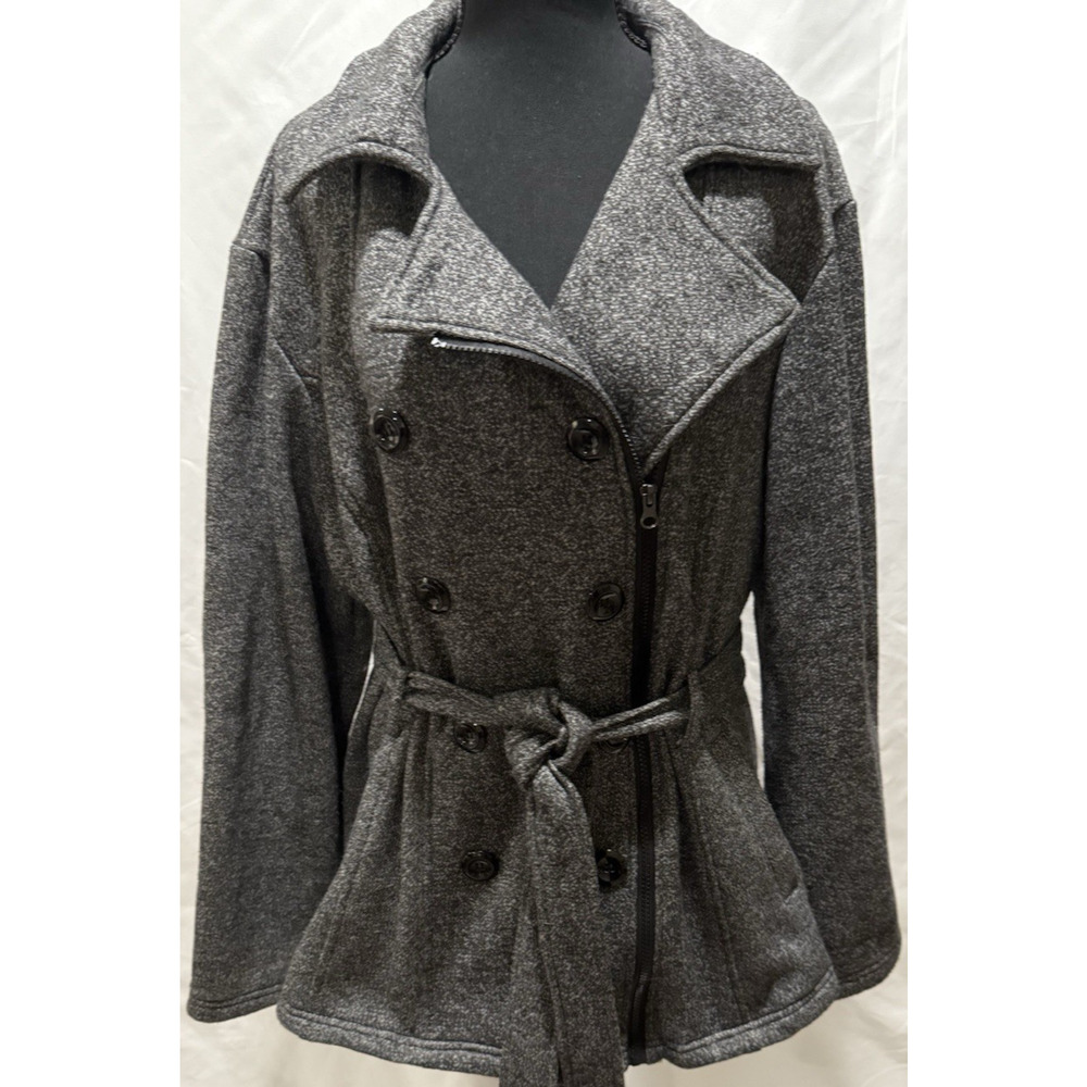 Marilyn and Me Preppy Old Money Academia Double Breasted Lined Pea Coat & Belt